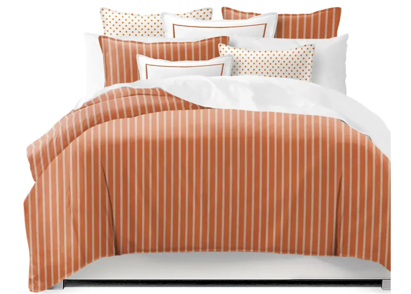 6ix Tailors Fine Linens Skipper Tangerine Coverlet Set