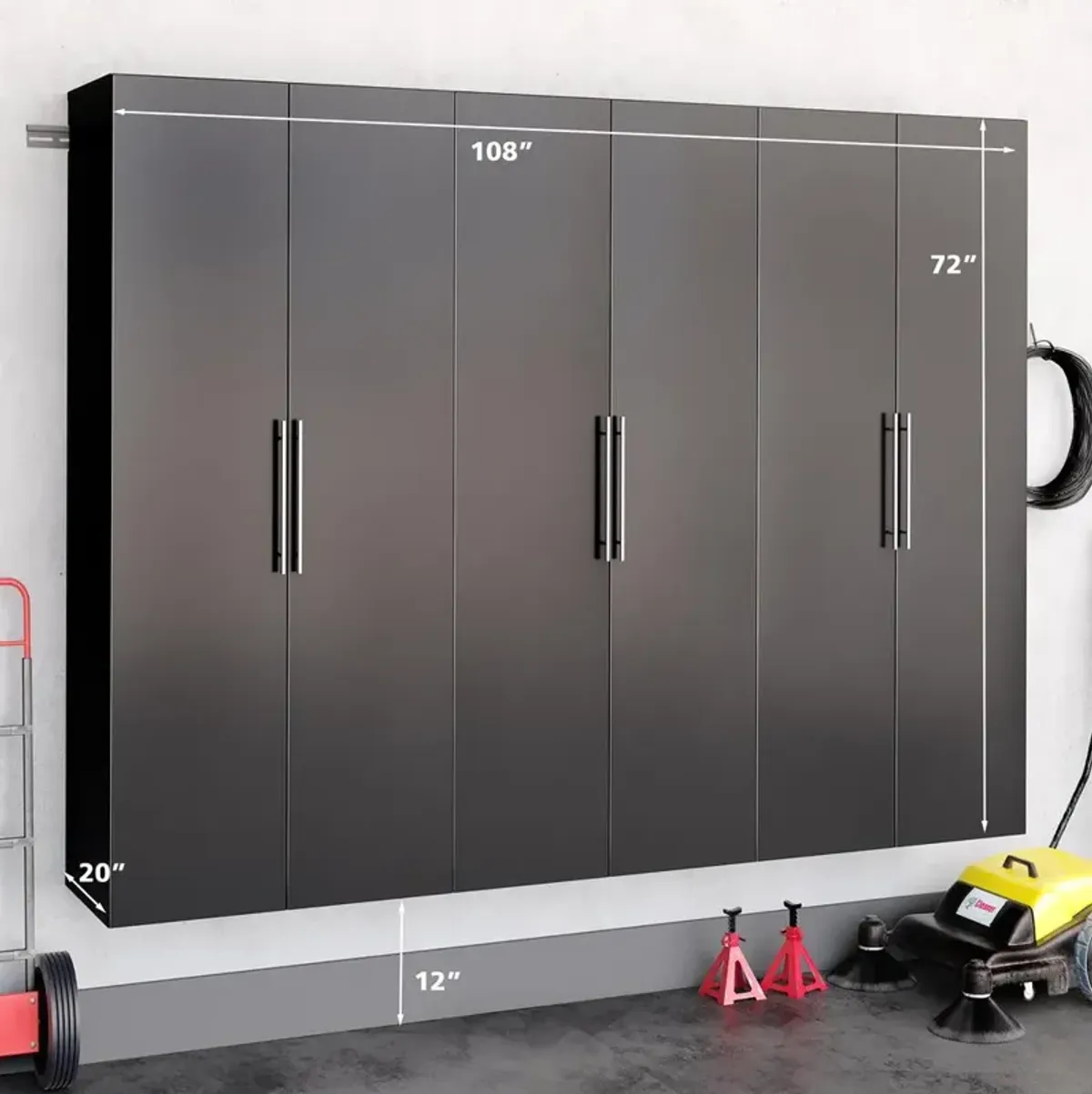 Prepac Black HangUps 108 Storage Cabinet Set E - 3pc