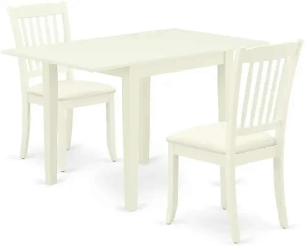 Dining Room Set Linen White, NDDA3-LWH-C