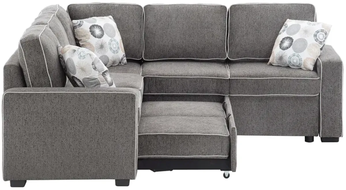 Merax Modern Convertible Sleeper Sofa with 2 USB Ports