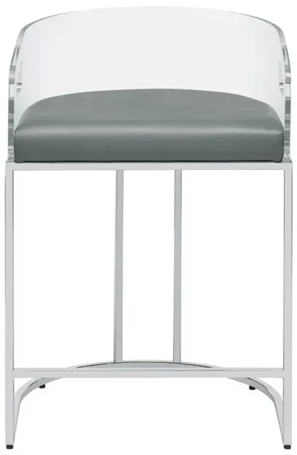 Coaster Co. of America Thermosolis Acrylic Back Counter Height Stools Grey and Chrome (Set of 2)