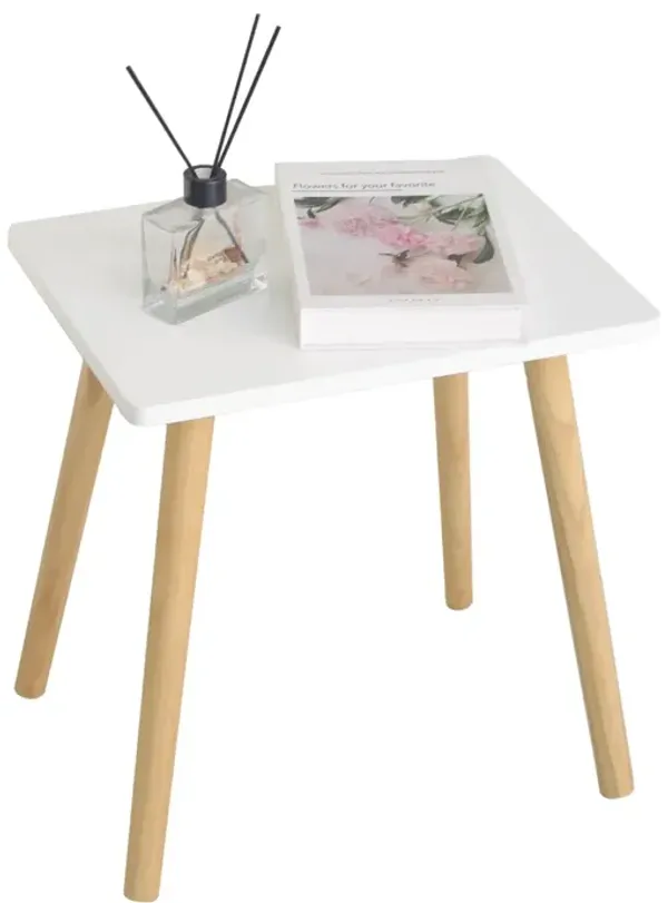 AWASEN Side Table, Small End Accent Table for Living Room Bedroom Office Small Spaces, Modern White Side Table Nightstand with S