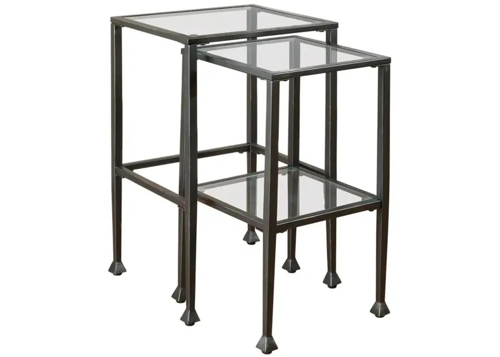 Coaster Co. of America Leilani 2-piece Glass Top Nesting Tables Black