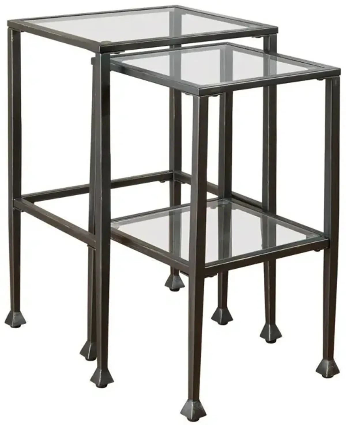 Coaster Co. of America Leilani 2-piece Glass Top Nesting Tables Black