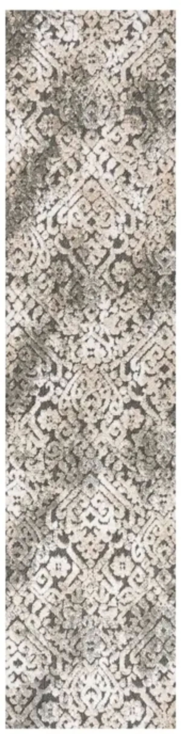 Duenas High-Low Shabby Damask Area Rug