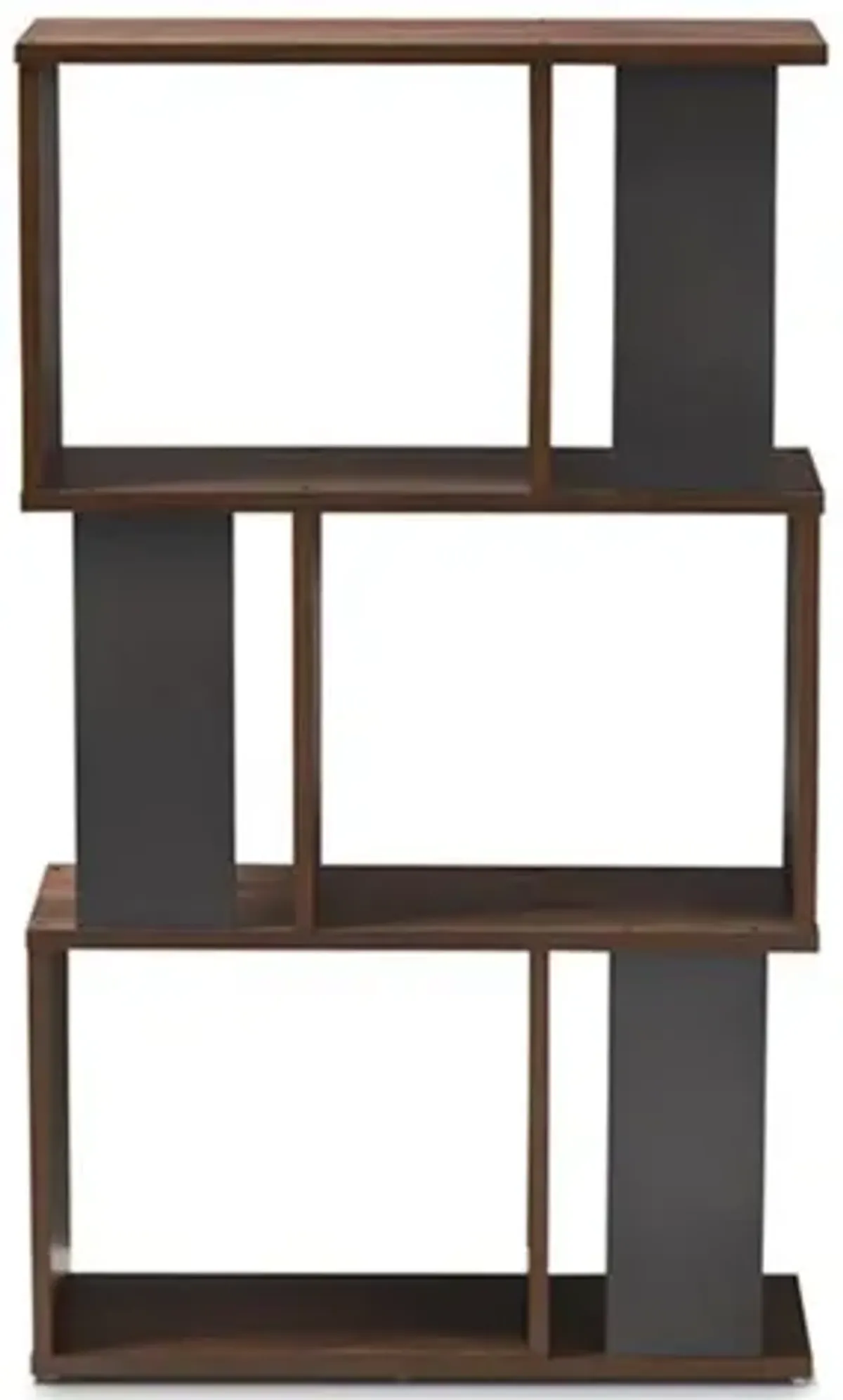 Legende Modern and Contemporary Brown and Dark Grey Finished Display Bookcase