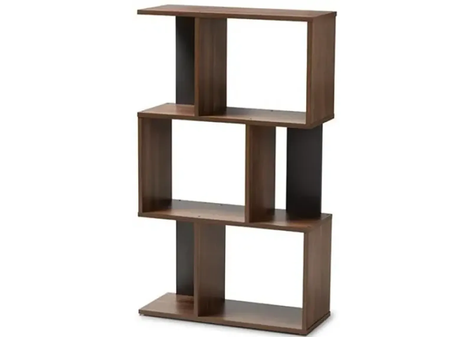 Legende Modern and Contemporary Brown and Dark Grey Finished Display Bookcase