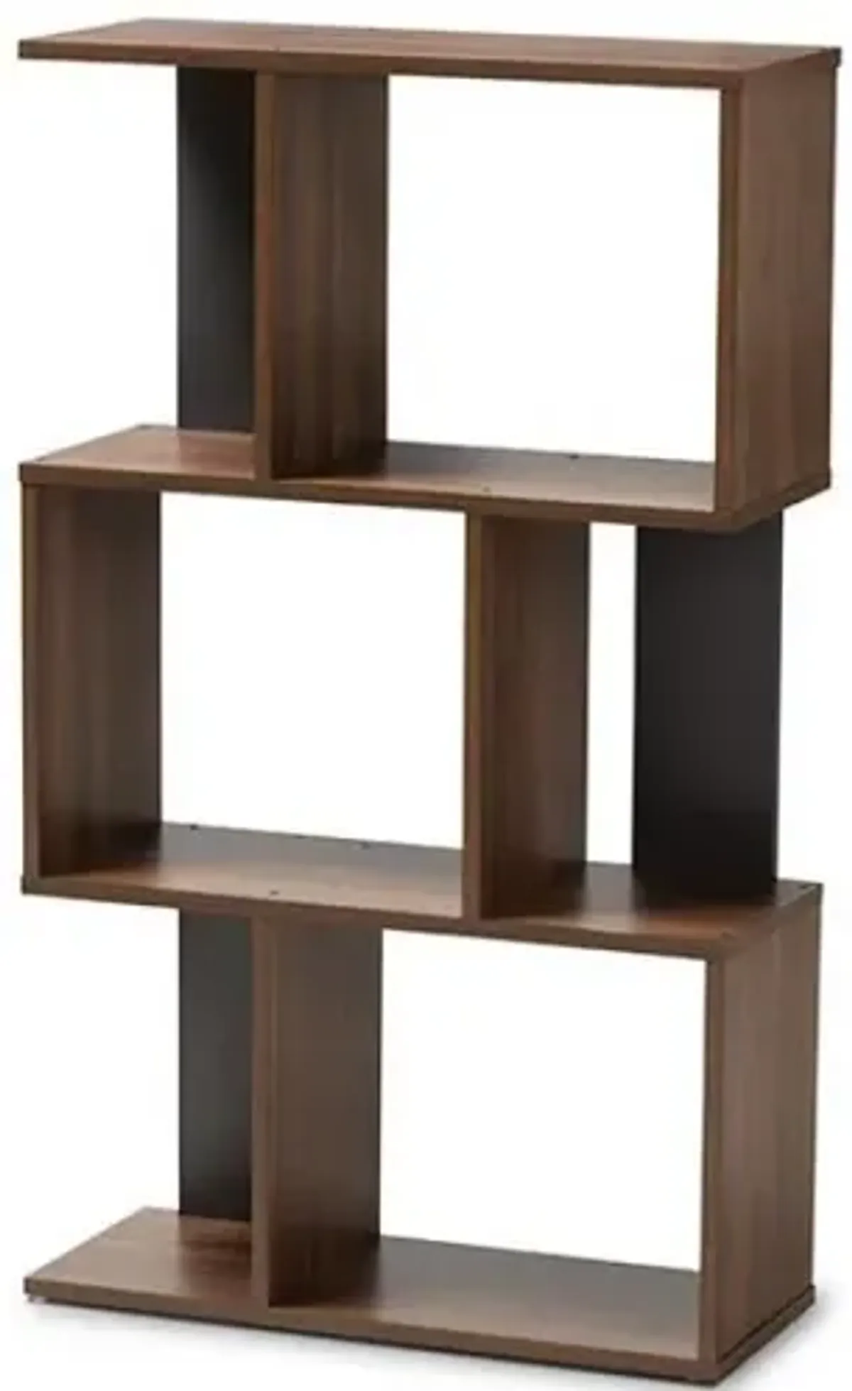 Legende Modern and Contemporary Brown and Dark Grey Finished Display Bookcase