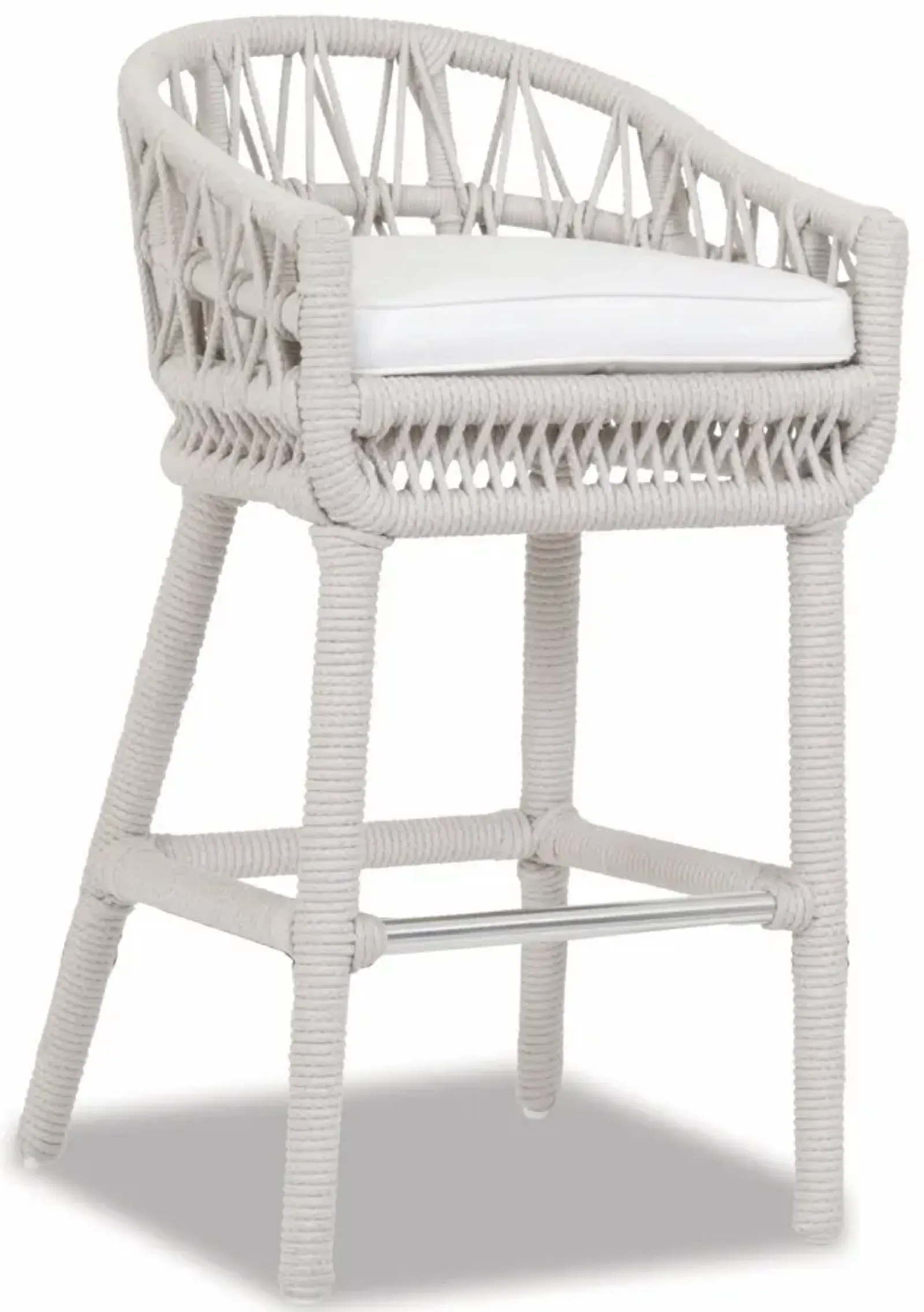 Dana Rope Bar Stool in Linen Canvas w/ Self Welt
