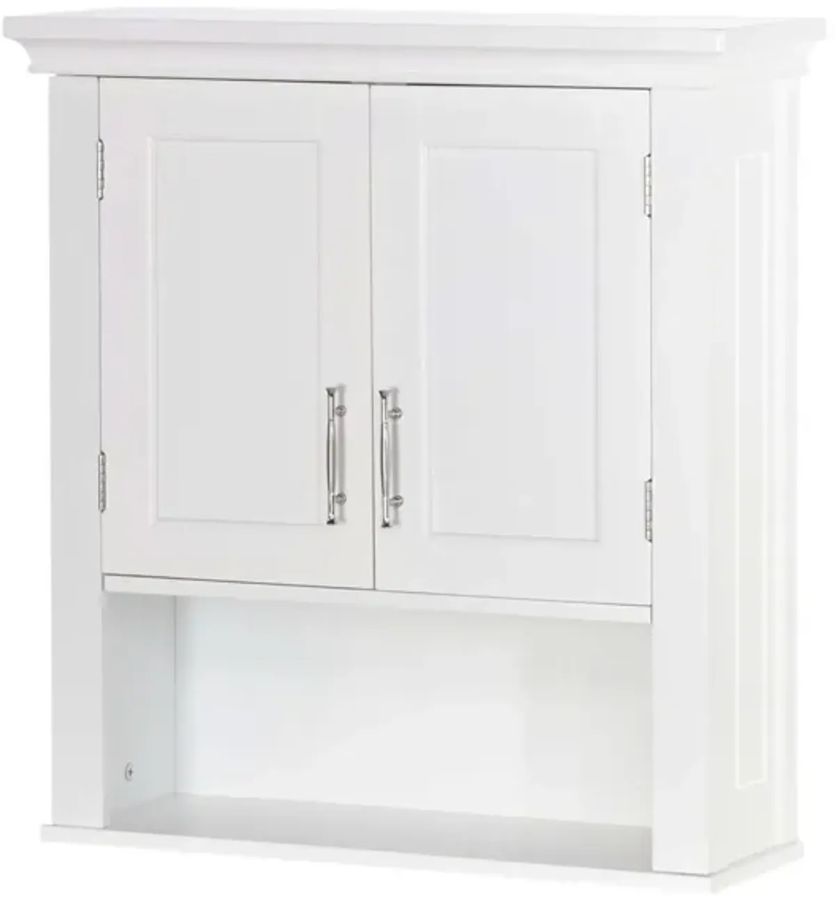 Hivvago White Bathroom Wall Cabinet Cupboard with Open Shelf