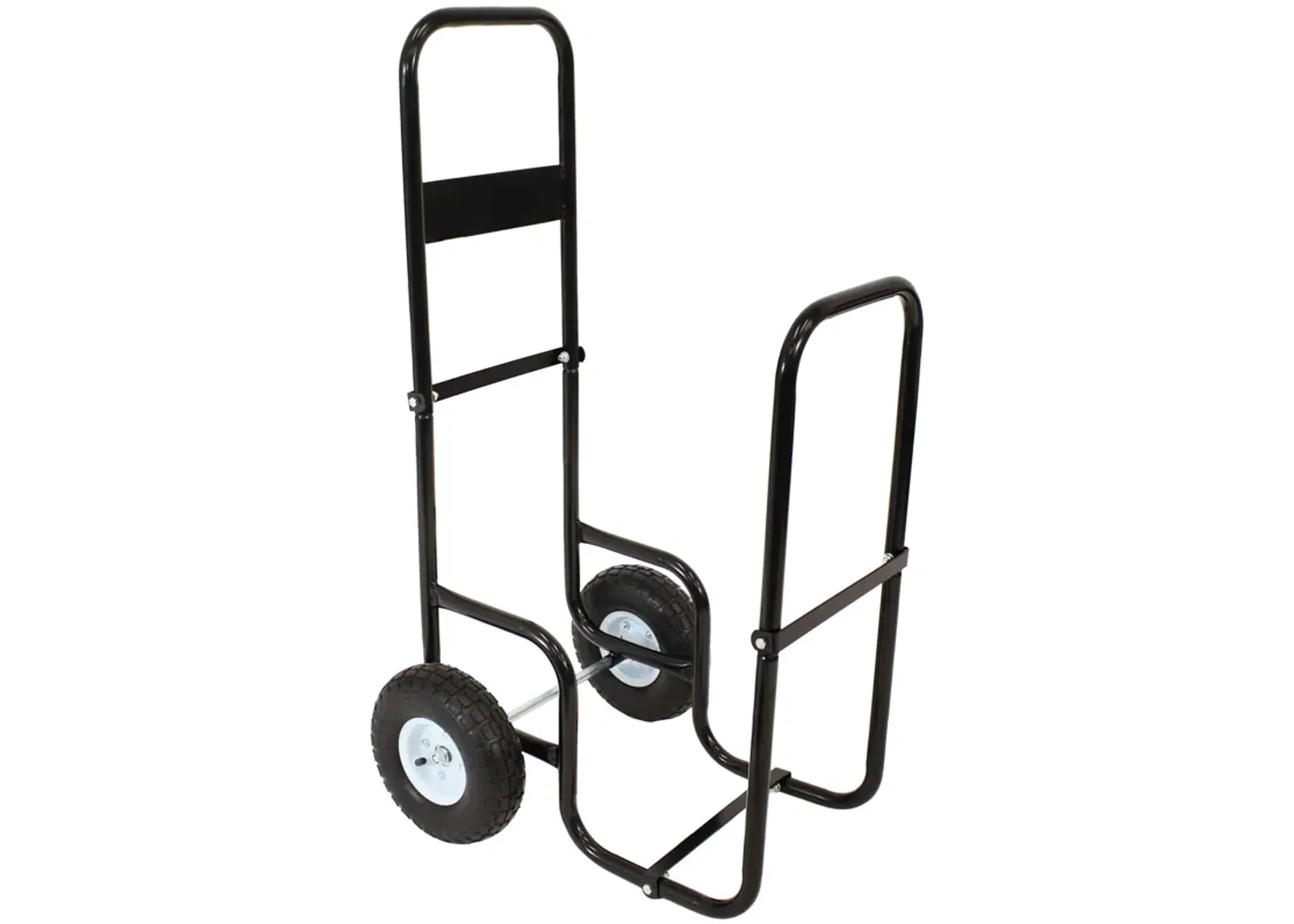 Sunnydaze Powder-Coated Steel Log Cart Carrier and Storage Rack with Wheels