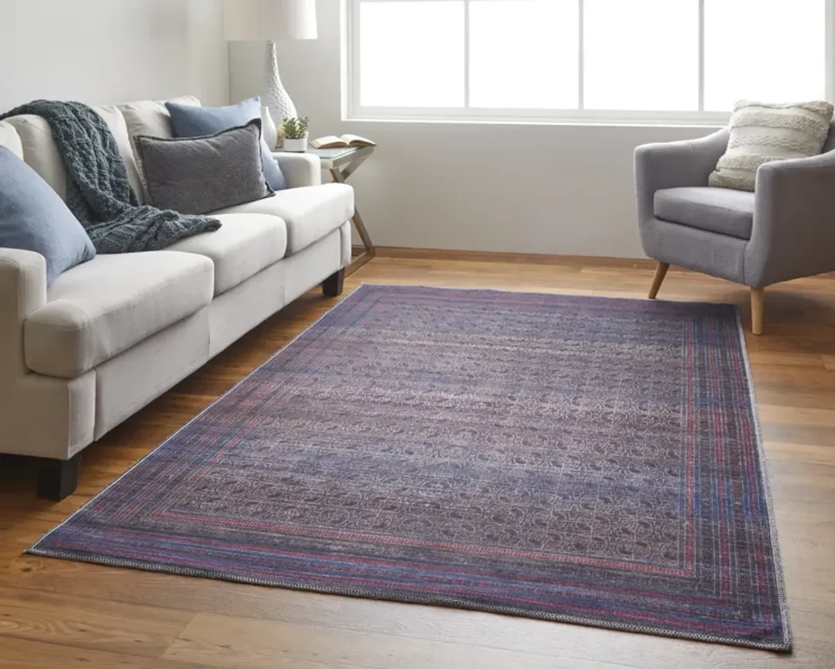 Voss 39H8F Blue/Pink/Purple 2'7" x 8' Rug