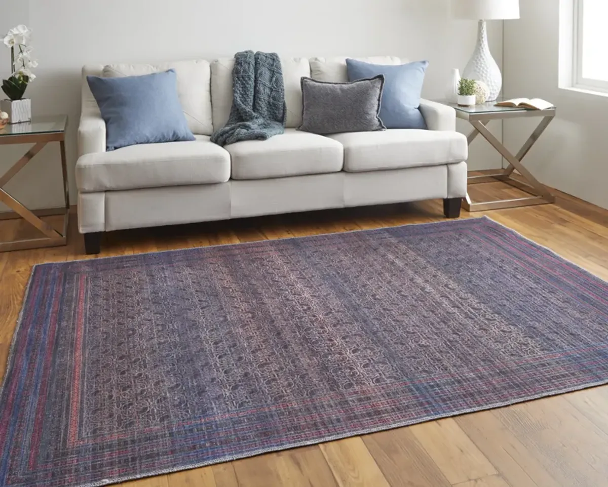 Voss 39H8F Blue/Pink/Purple 2'7" x 8' Rug