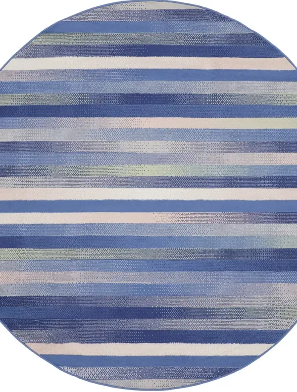 Whimsicle WHS12 Turquoise/Multicolor 5' x Round Rug