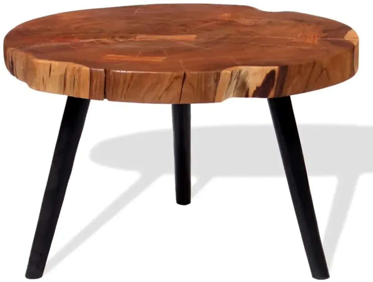 vidaXL Log Coffee Table Solid Acacia Wood (21.7-23.6)x15.7