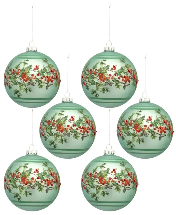 Ball Ornament for Classic Holiday Decor and Festive Styling (Set of 6)
