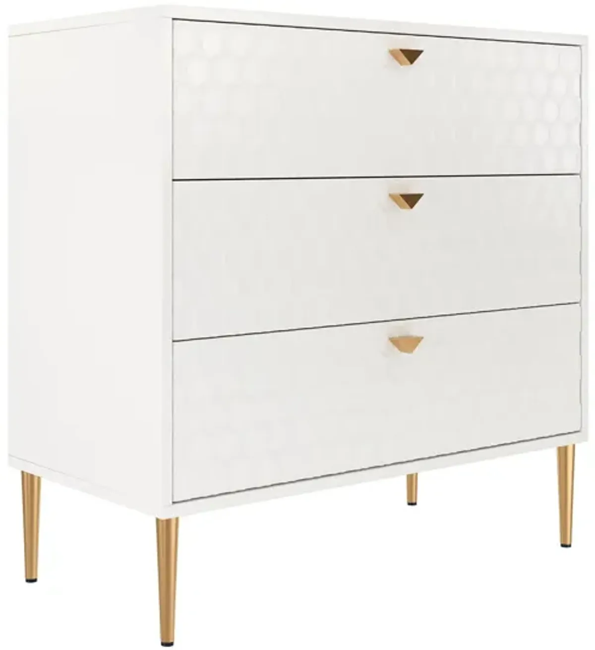 White Accent Storage Cabinet with 3-Drawer Chest