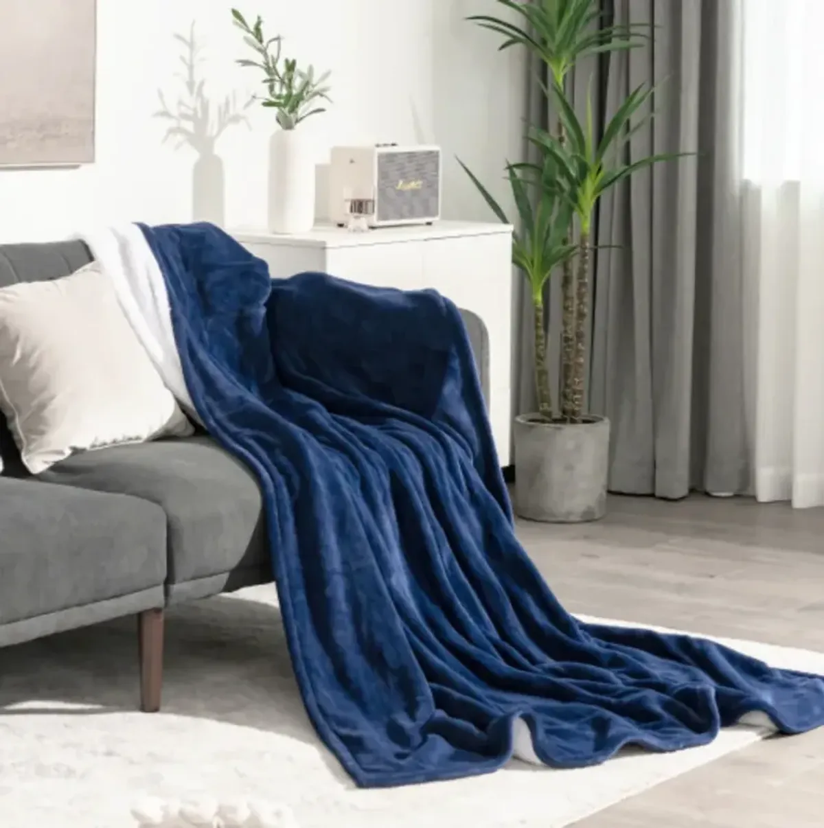 84 x 62 Inch Heated Blanket Electric Throw with 5 Heating Levels