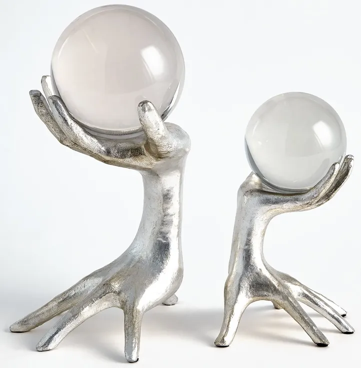 Hands on Sphere Holder- Silver Small