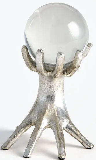 Hands on Sphere Holder- Silver Small