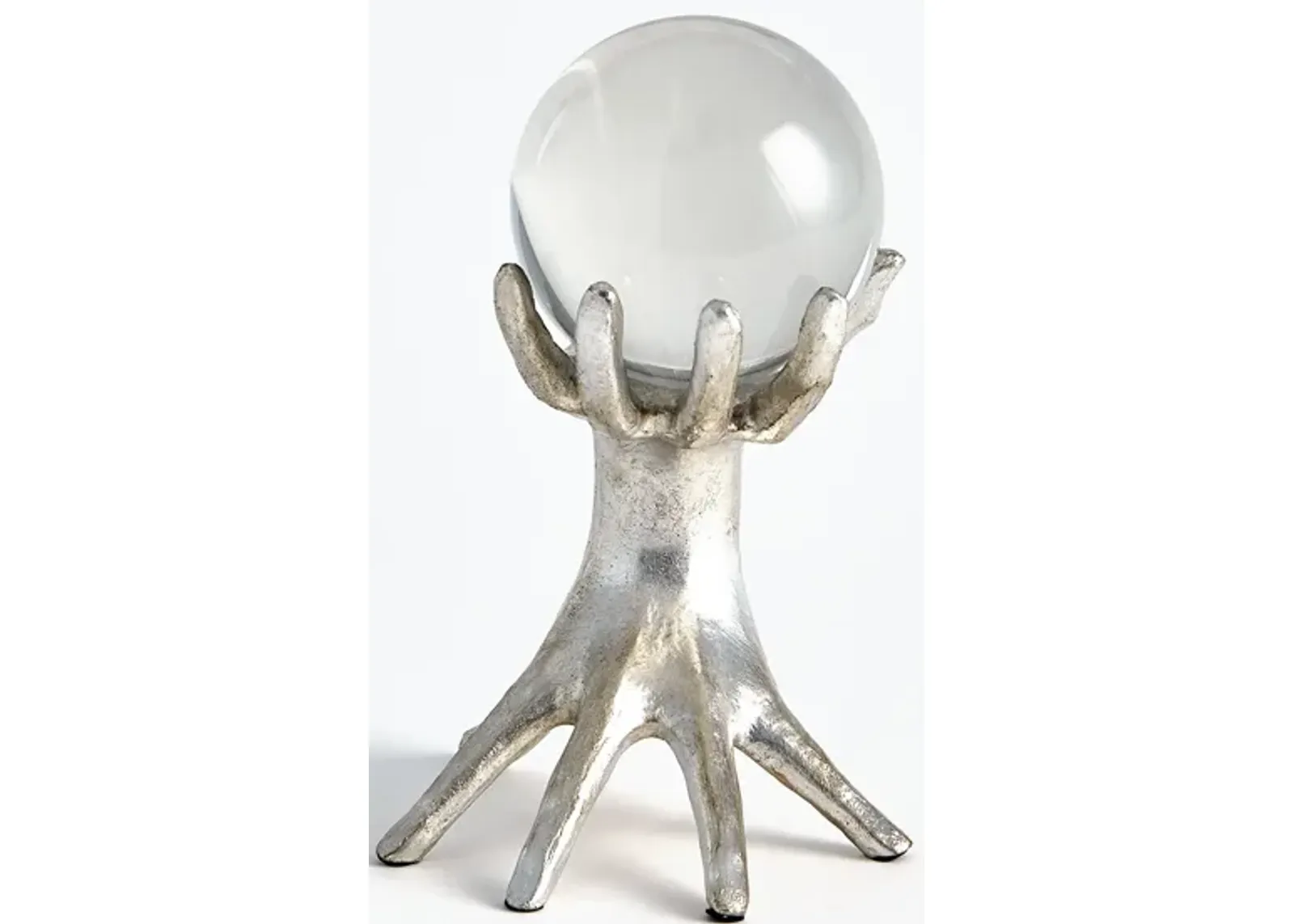 Hands on Sphere Holder- Silver Small