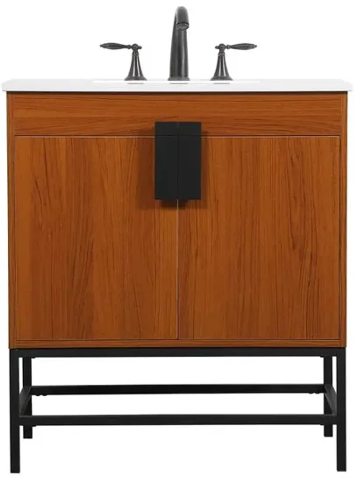 Elegant Kitchen and Bath 30 inch Single bathroom vanity in teak