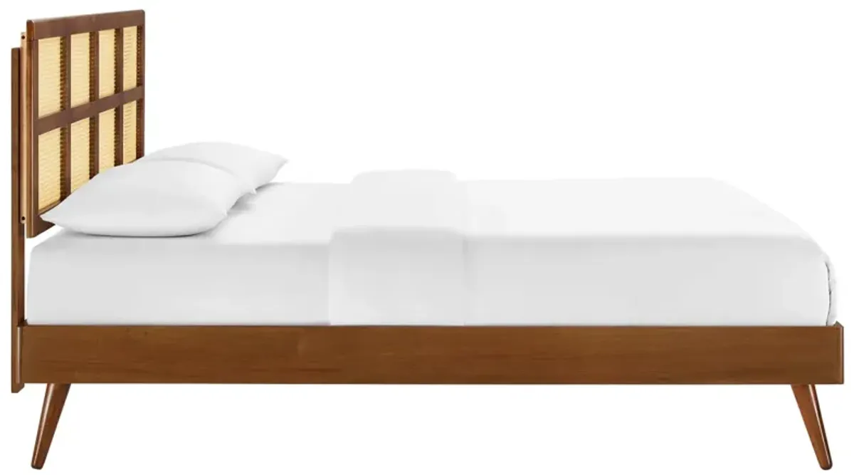 Modway - Sidney Cane and Wood Queen Platform Bed with Splayed Legs