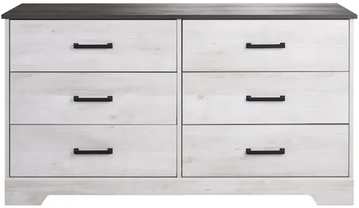 Prepac Chest, Wooden Bedroom Dresser with 6 Storage Drawers, 18.25in x 53.25in x 28.5in