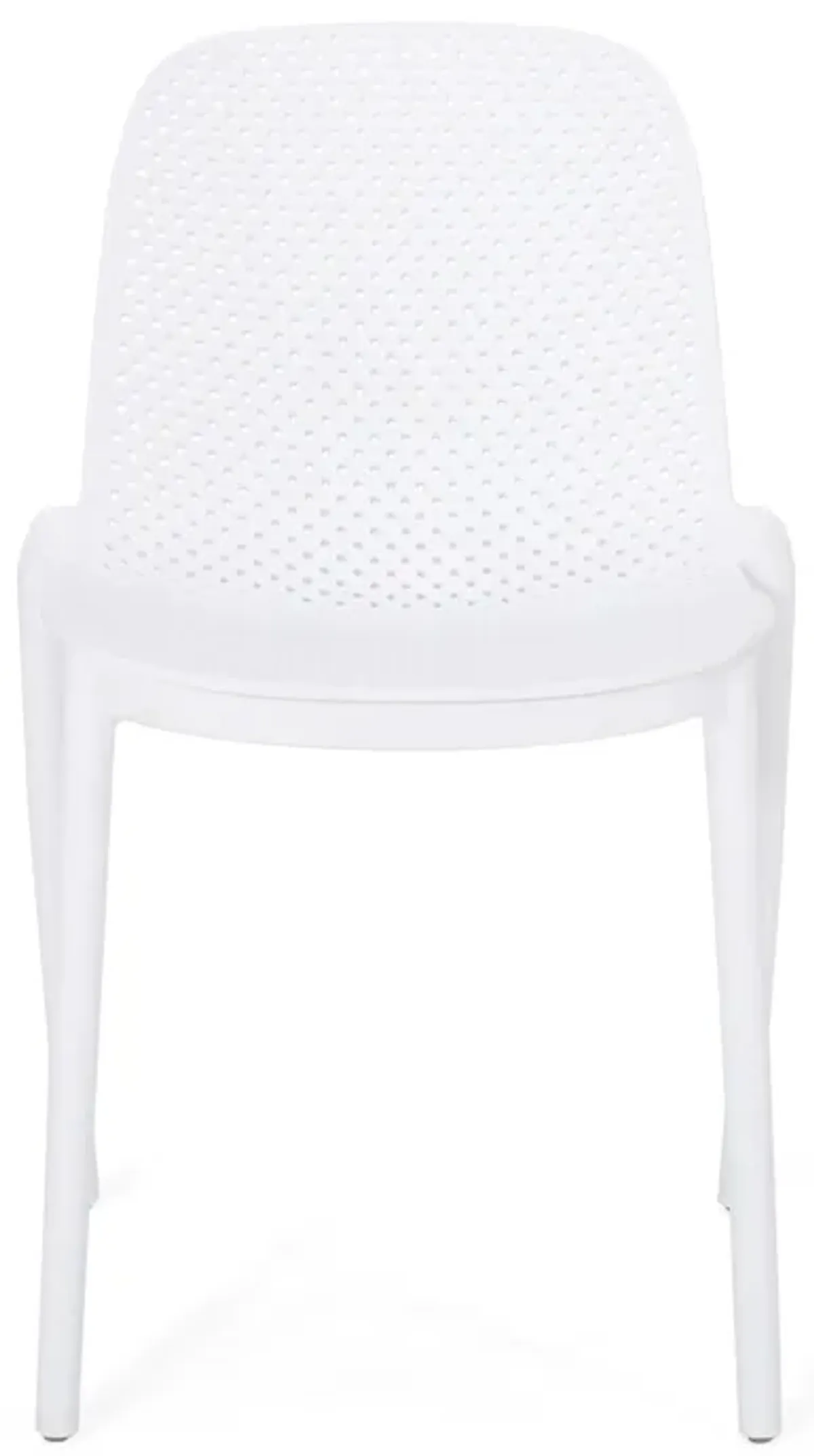 Outdoor Patio Chair Set of 2, Perforated Ergonomic, Weather Resistant White