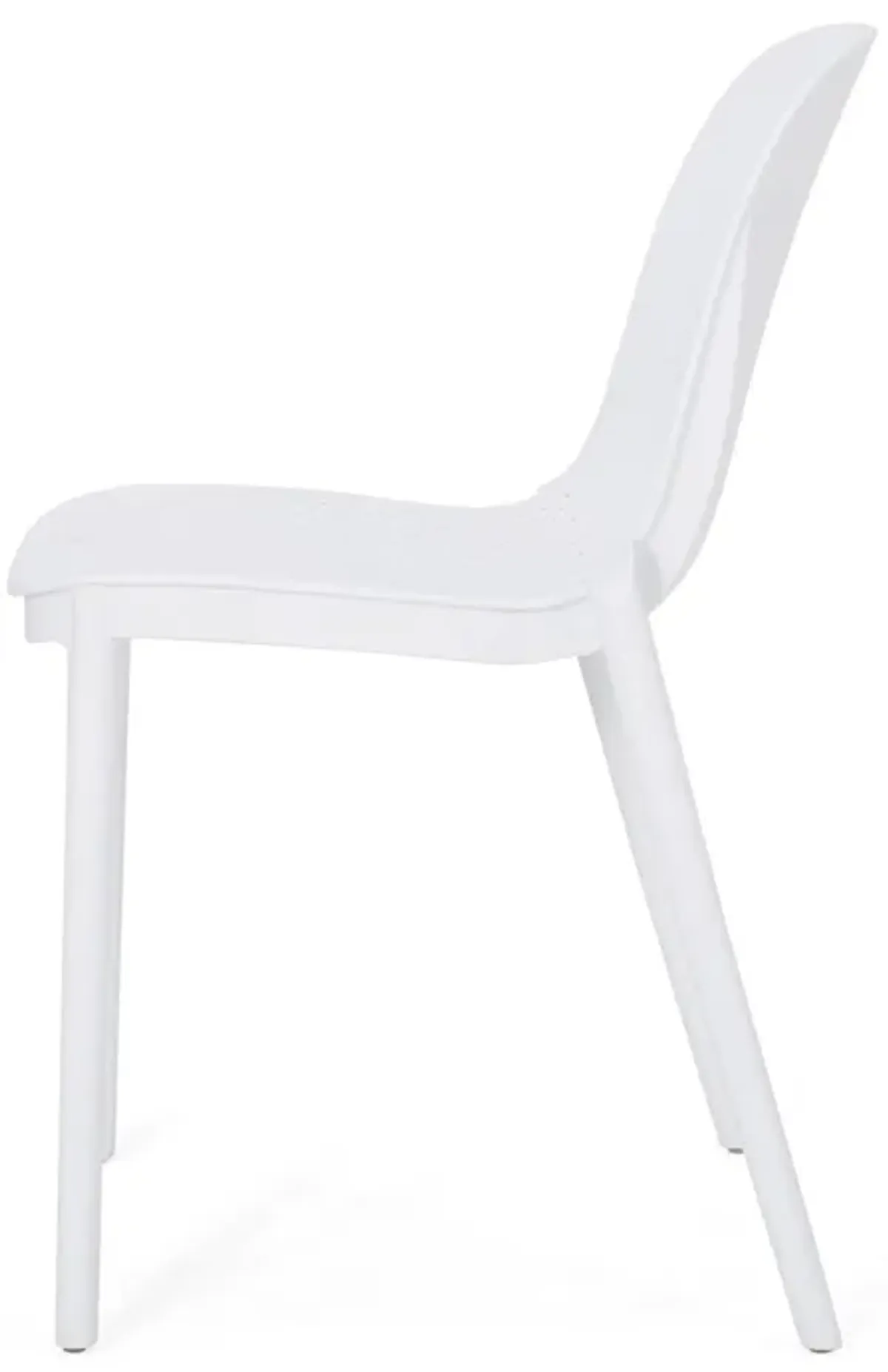 Outdoor Patio Chair Set of 2, Perforated Ergonomic, Weather Resistant White