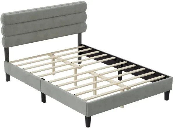 Streamdale Sturdy Queen Bed Frame with Headboard & Wooden Slats