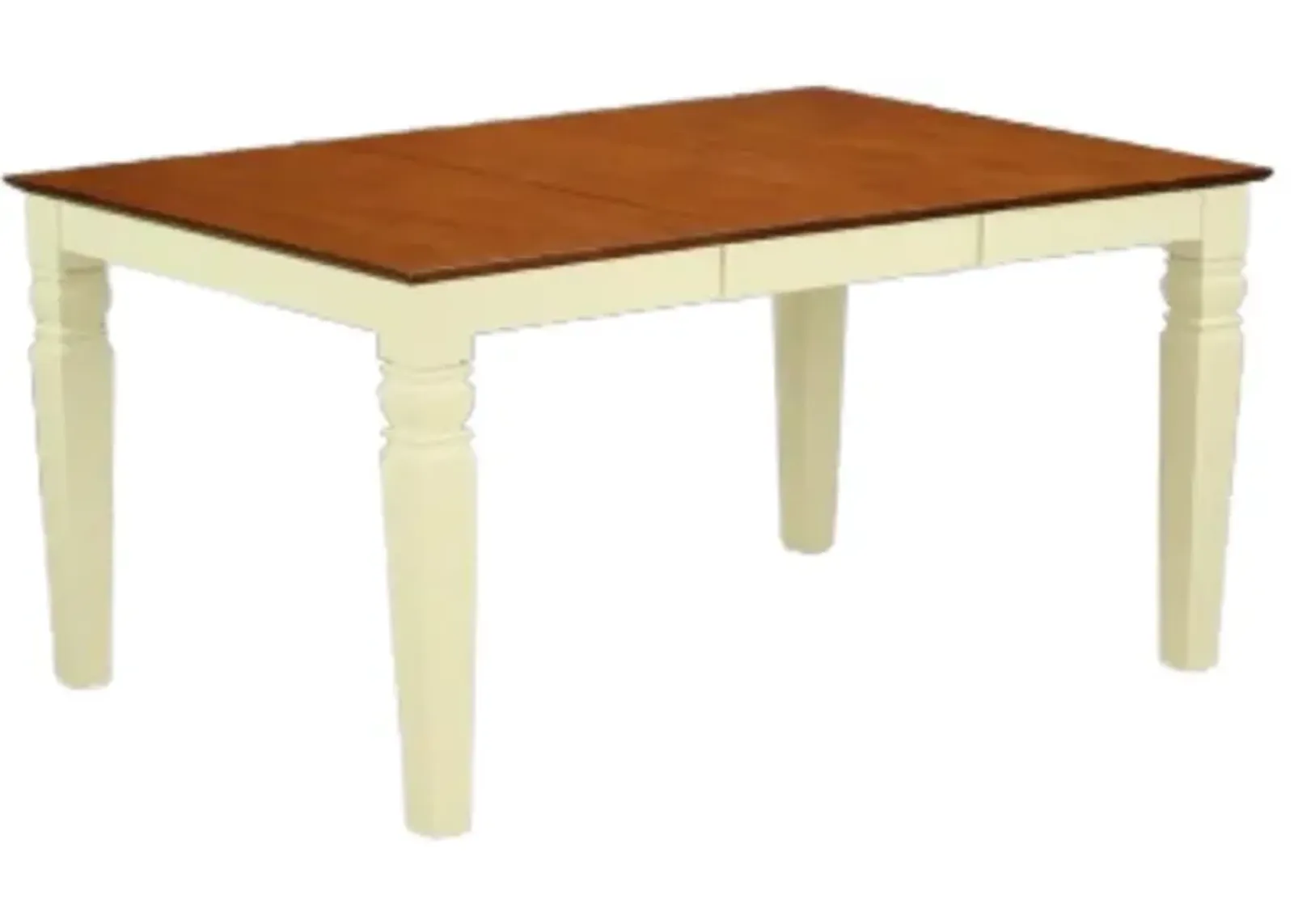 Weston  Rectangular  Dining  Table  with  18  in  butterfly  Leaf  in  Buttermilk  and  Cherry  finish