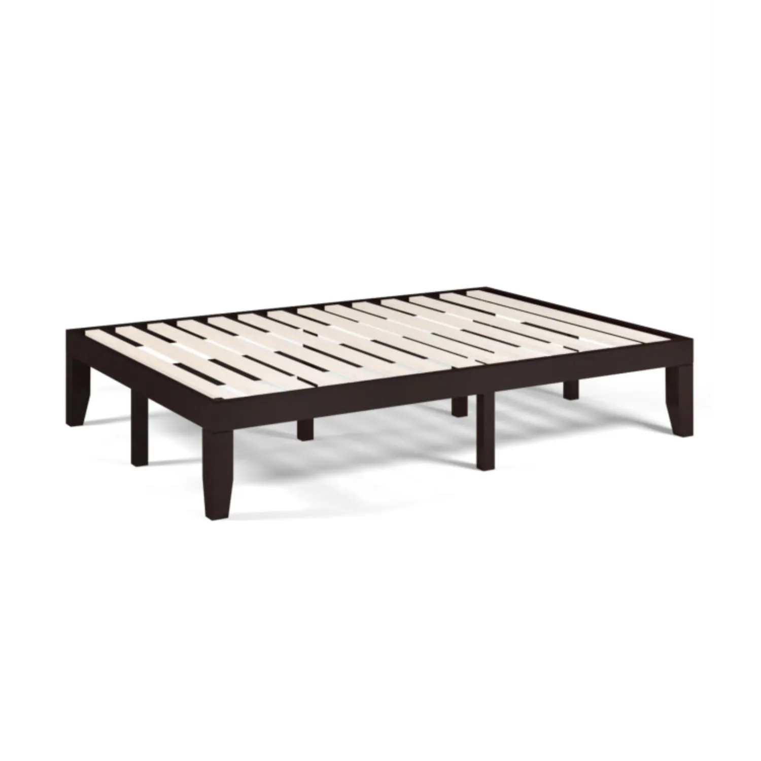 14 Inch Full Size Wood Platform Bed Frame with Wood Slat Support