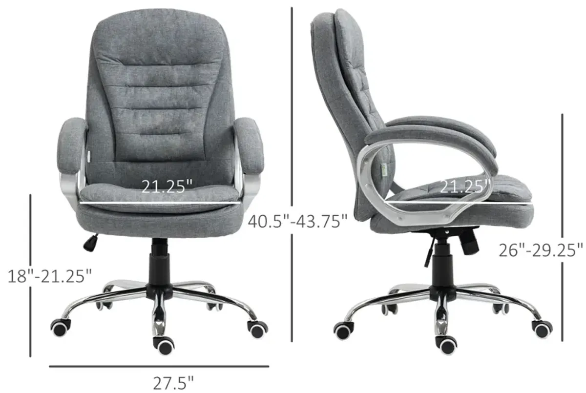 Gray Executive Comfort: High Back Adjustable Home Office Chair