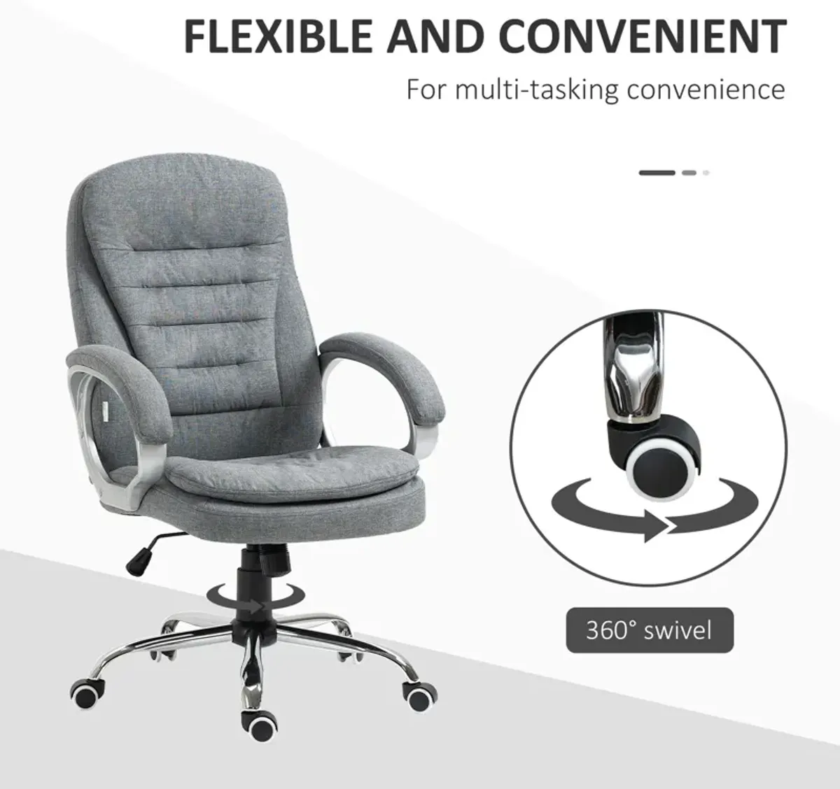 Gray Executive Comfort: High Back Adjustable Home Office Chair