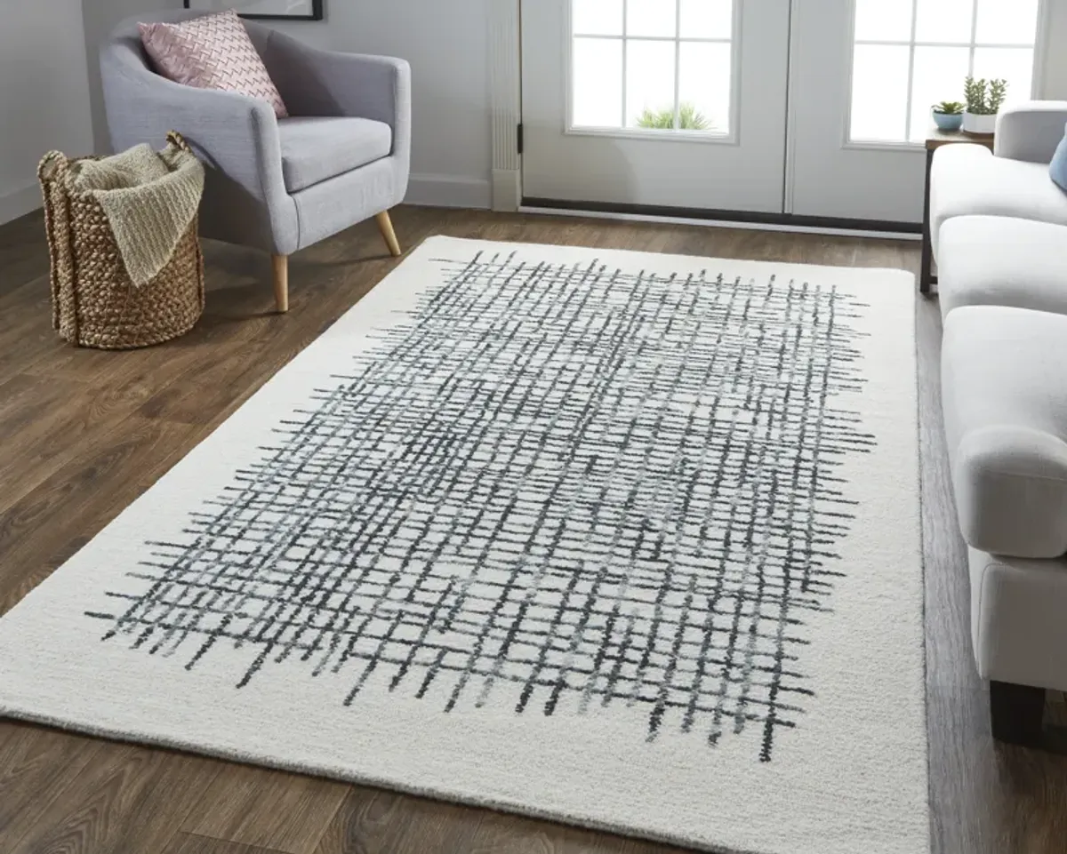 Maddox 8630F Ivory/Gray/Black 5' x 8' Rug