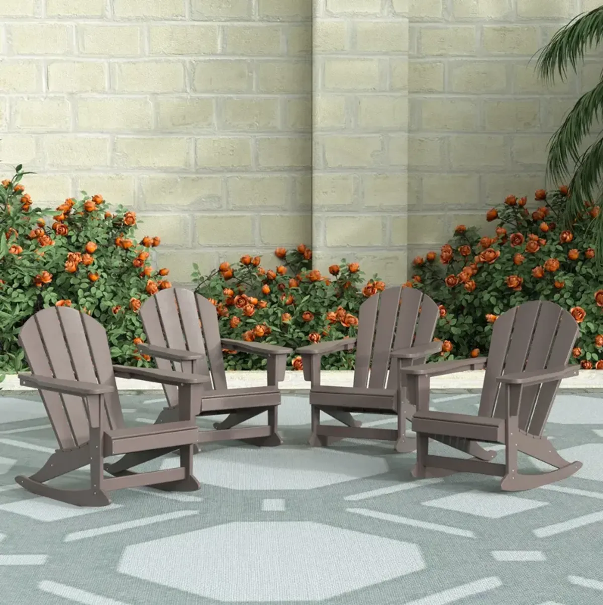 WestinTrends Outdoor Rocking Poly Adirondack Chair (Set Of 4)