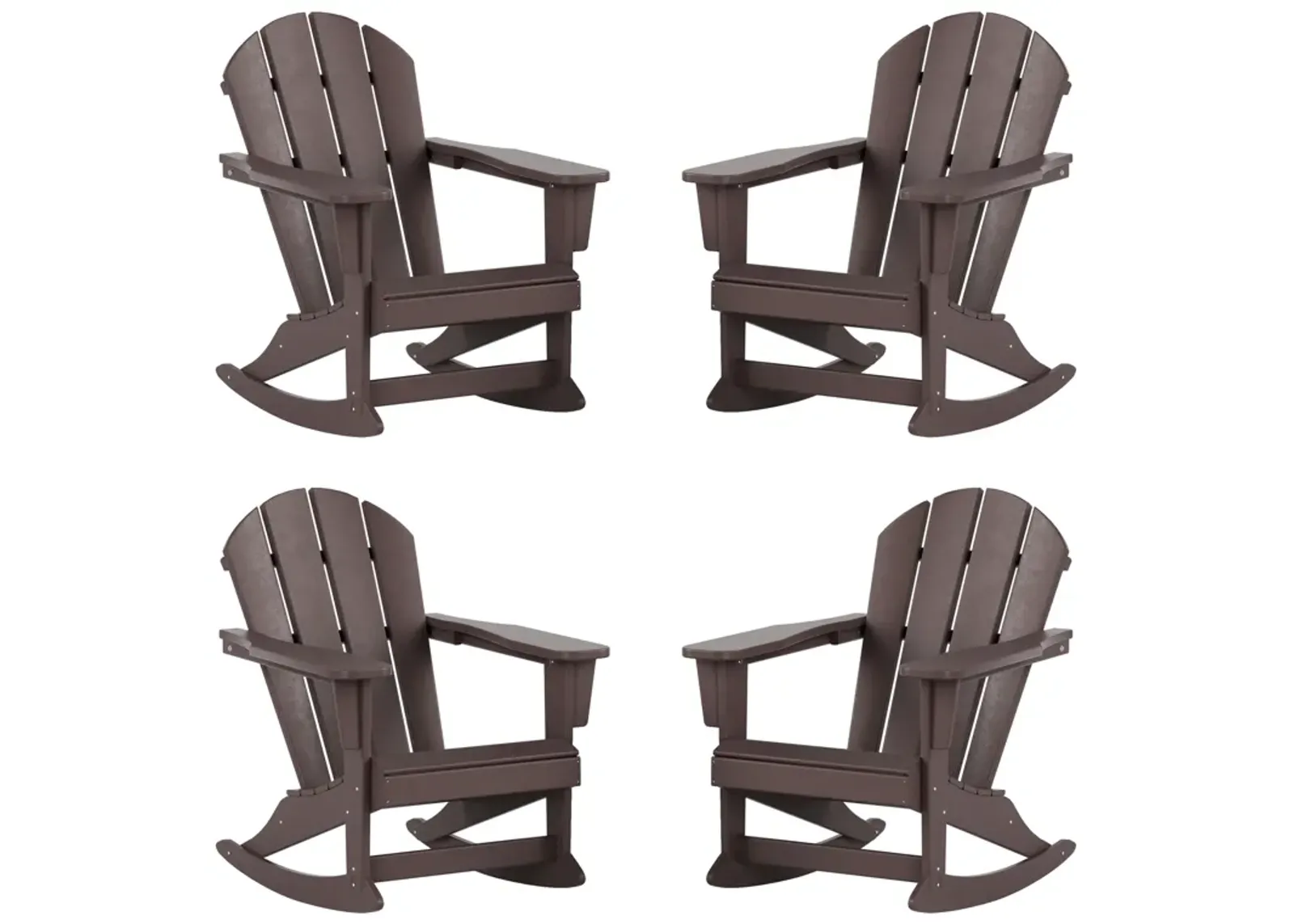 WestinTrends Outdoor Rocking Poly Adirondack Chair (Set Of 4)