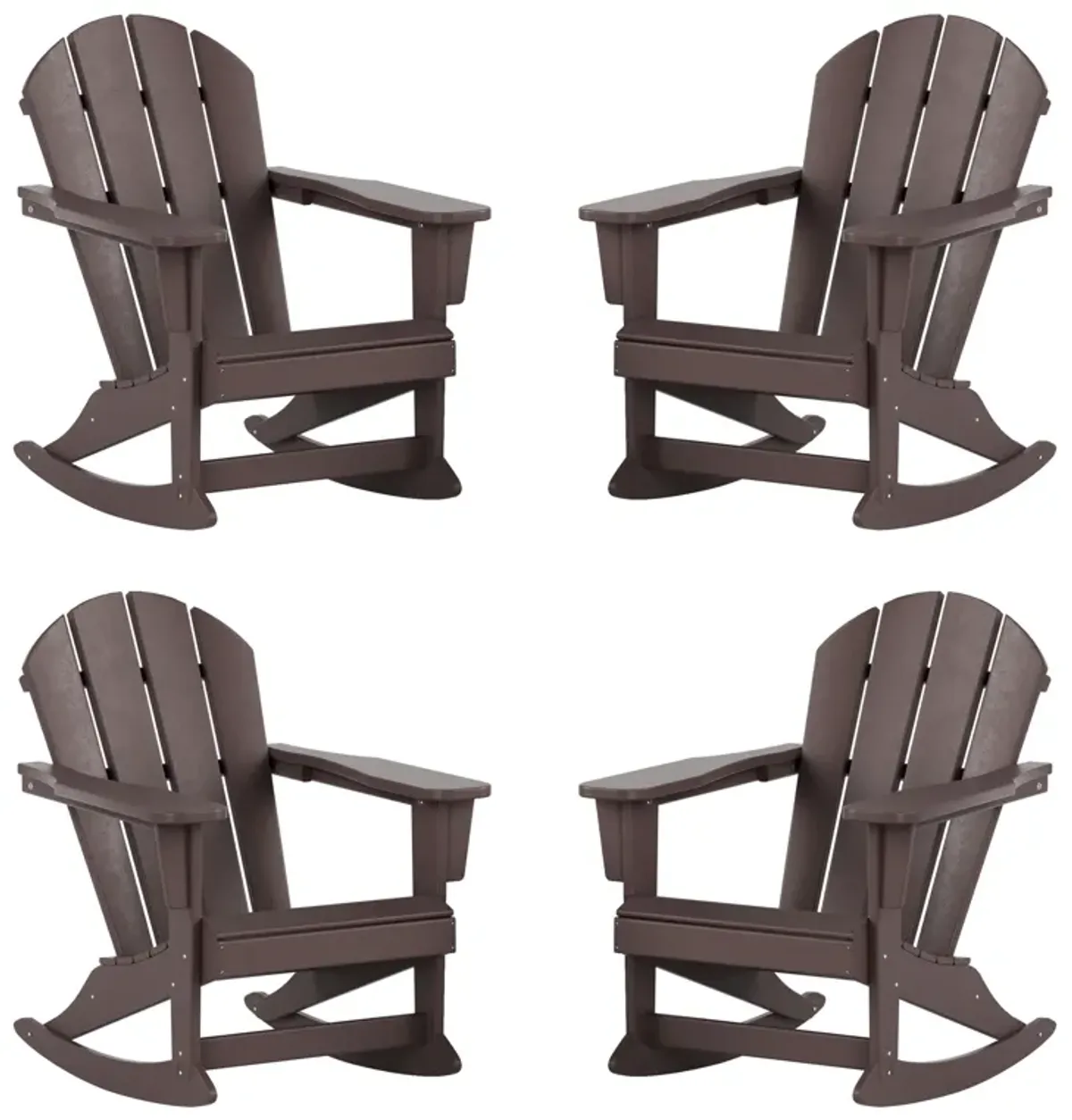 WestinTrends Outdoor Rocking Poly Adirondack Chair (Set Of 4)