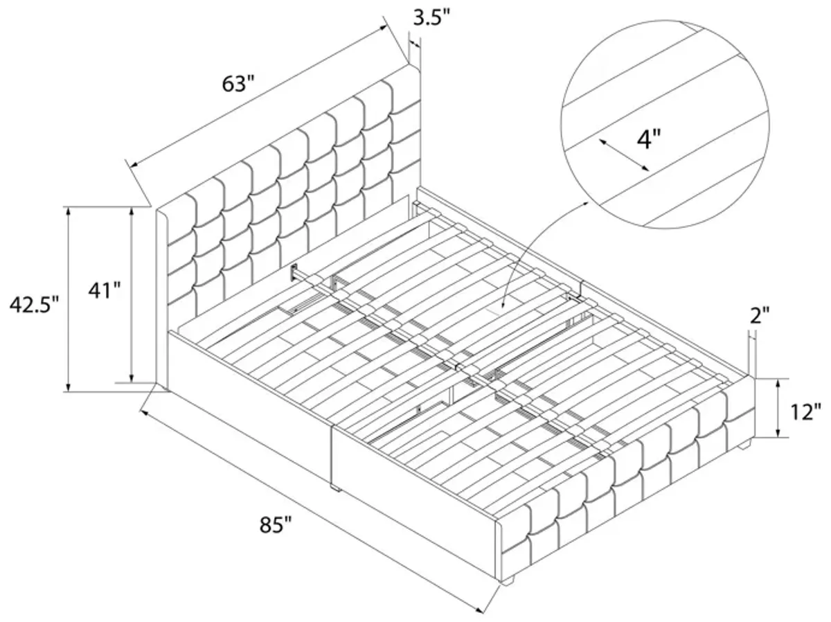 Elizabeth Upholstered Bed with Storage