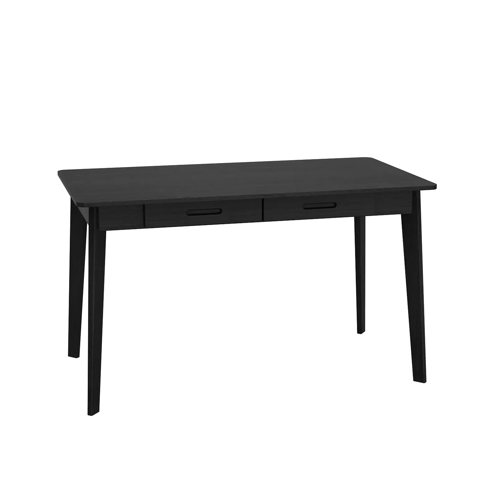 47.2 in. W-21.7 in D-29.5 in H Rectangular Black MDF Computer Desk with 2 Drawers