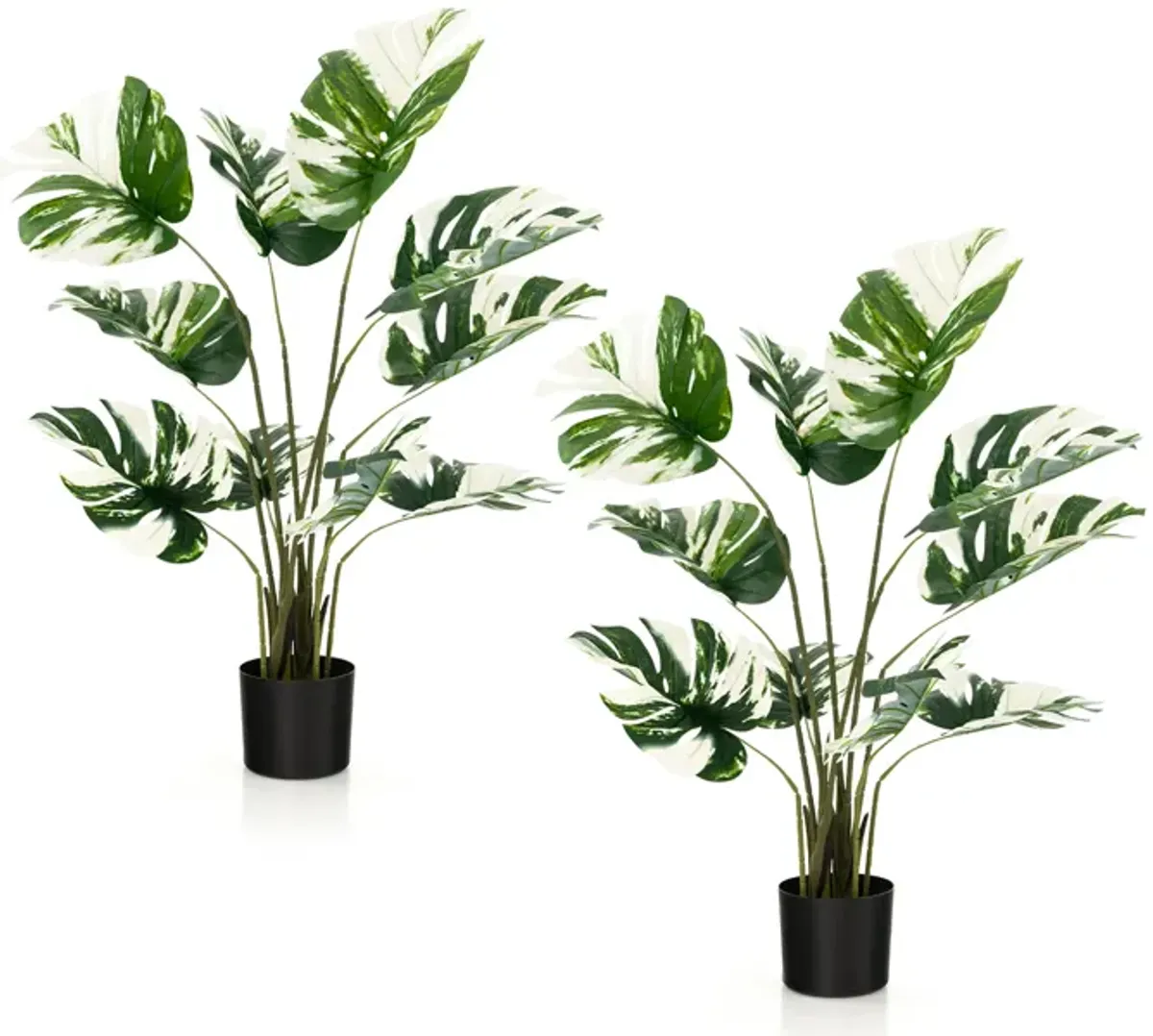 2 Pack 4 Feet Artificial Monstera Deliciosa Plants for Home Office