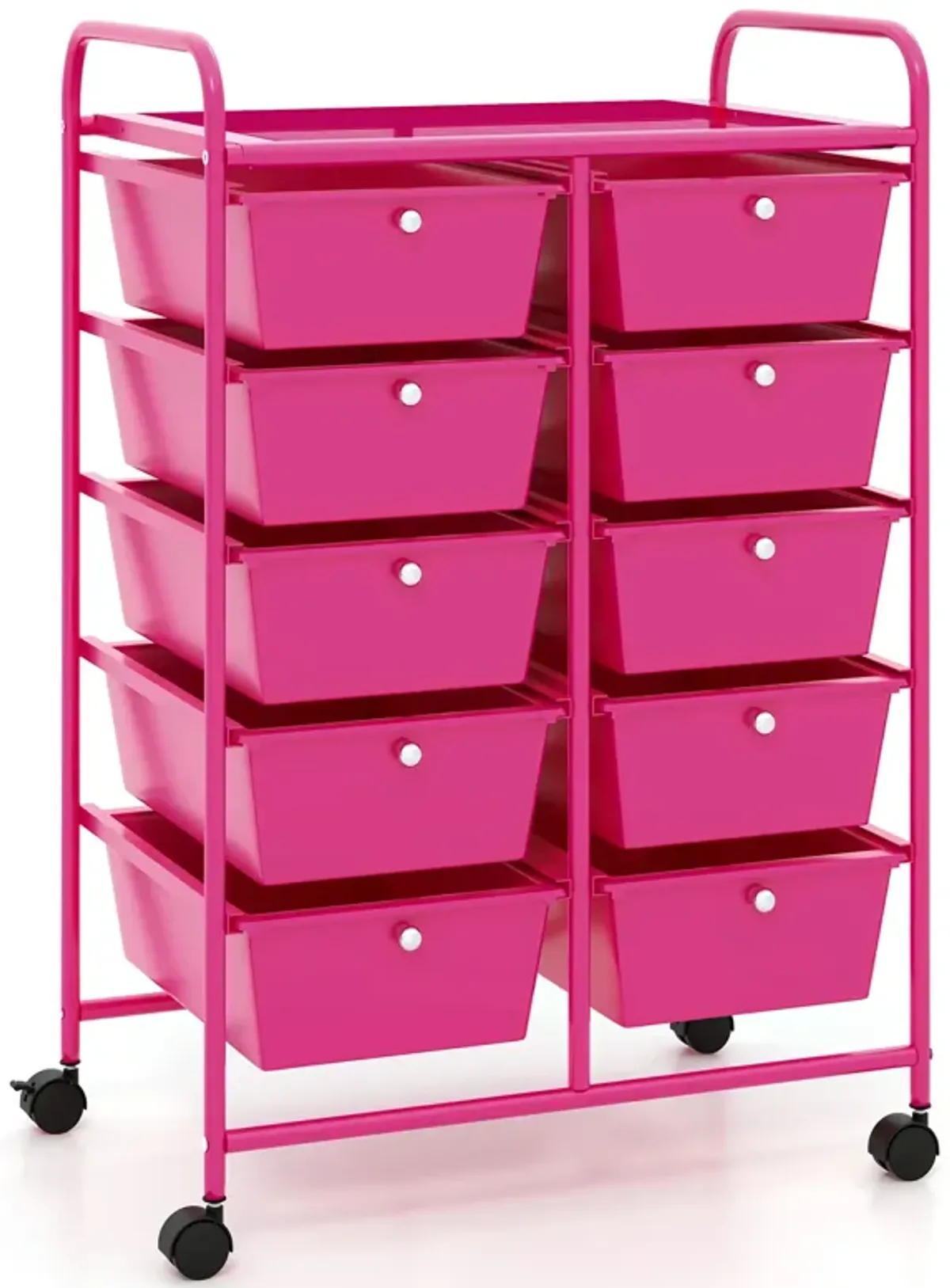 10-Drawer Rolling Storage Cart for Easy Organization and Mobility in Home, Office, or Garage