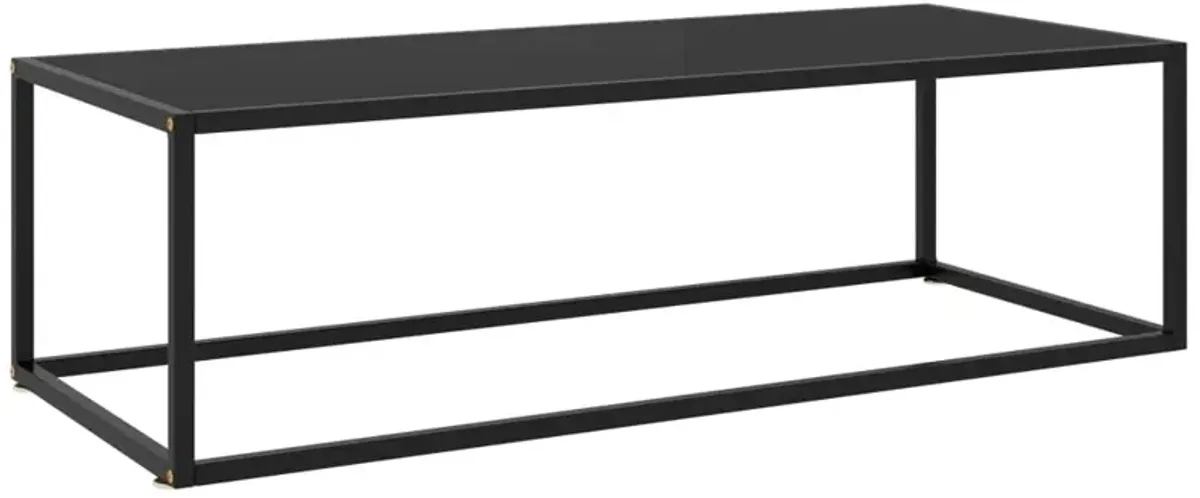 vidaXL Coffee Table Black with Black Glass 47.2x19.7x13.8