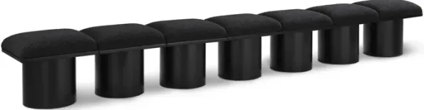 Meridian Furniture Pavilion Black Boucle Fabric Bench