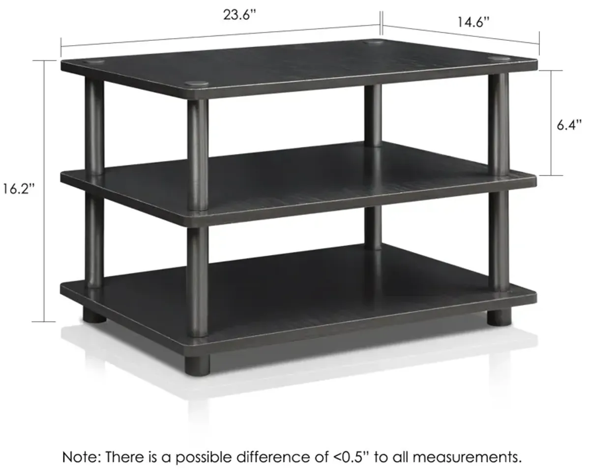 Furinno Furinno 15094BW/BK Turn-N-Tube Easy Assembly 4-Tier Corner TV Stand, Blackwood