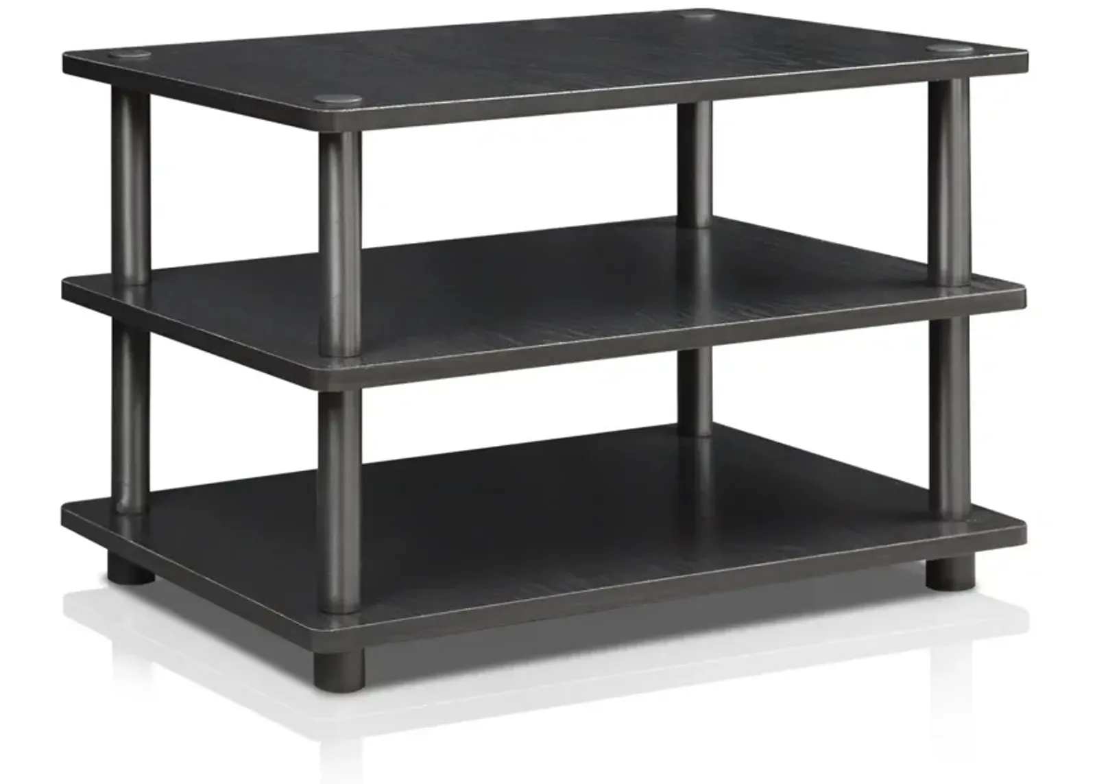 Furinno Furinno 15094BW/BK Turn-N-Tube Easy Assembly 4-Tier Corner TV Stand, Blackwood