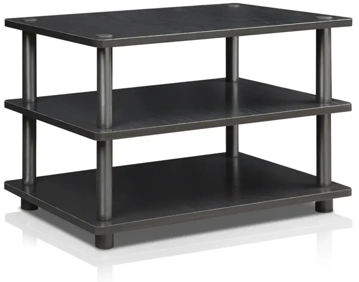 Furinno Furinno 15094BW/BK Turn-N-Tube Easy Assembly 4-Tier Corner TV Stand, Blackwood