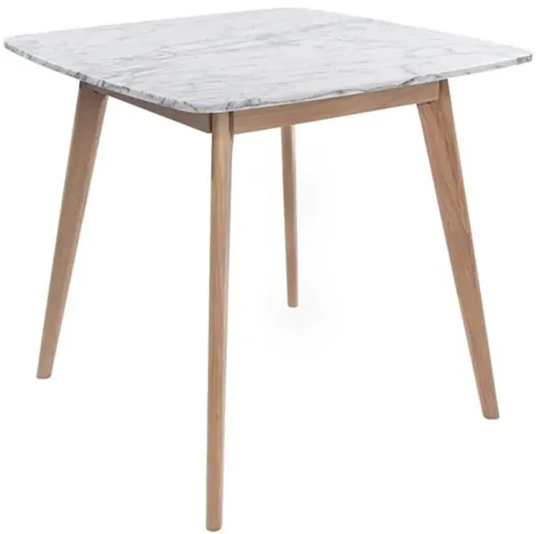 Senna 31" Square Italian Carrara White Marble Dining Table with Legs