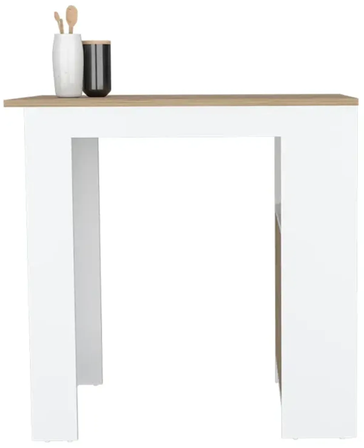 Kitchen Island Wynne, Kitchen, White / Macadamia